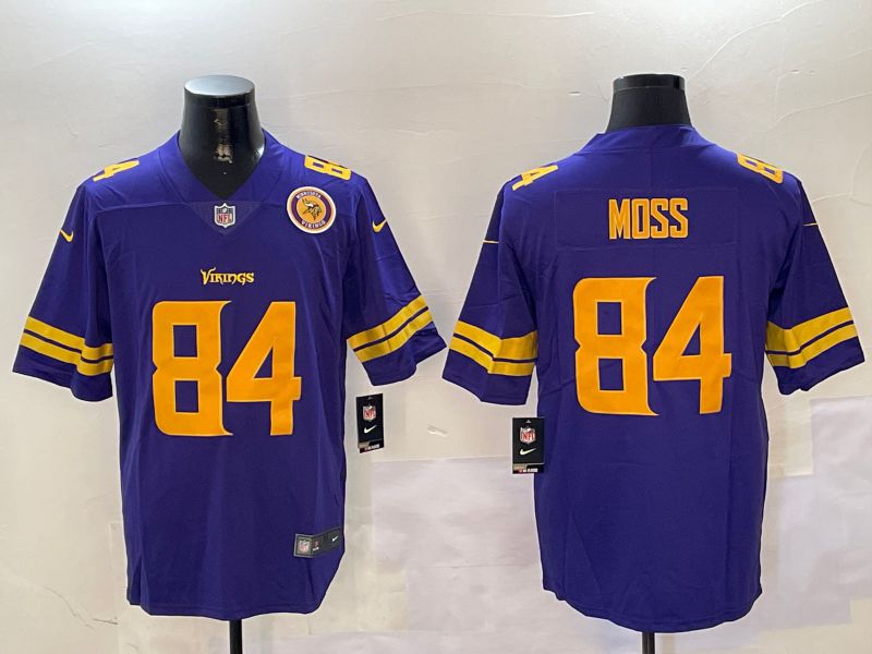 Men Minnesota Vikings 84 Moss Purple Second generation 2024 Nike Limited NFL Jersey style 6